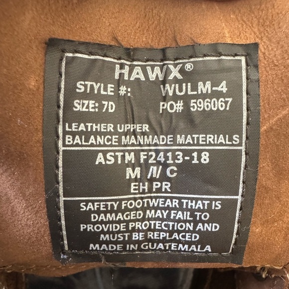 Hawx Men’s 6" Grade Comp Moc Toe Work Boots, Brown Leather, Size 7D, NWT - Picture 15 of 15